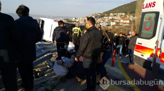 Bursa Uludağ yolunda otobüs devrildi, çok sayıda yaralı var 