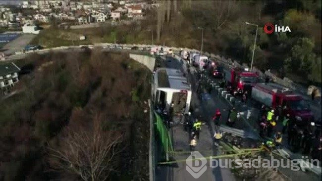 Bursa Uludağ yolunda otobüs devrildi, çok sayıda yaralı var 