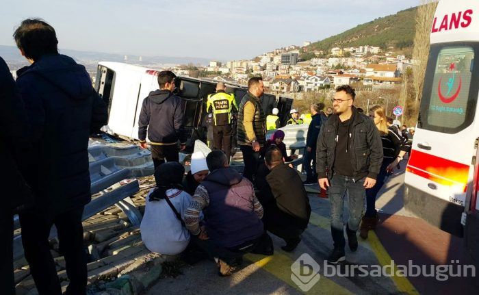 Bursa Uludağ yolunda otobüs devrildi, çok sayıda yaralı var 