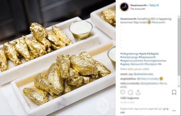 Böylesi görülmedi! Altın tavuk kanadı yemek ister miydiniz?
