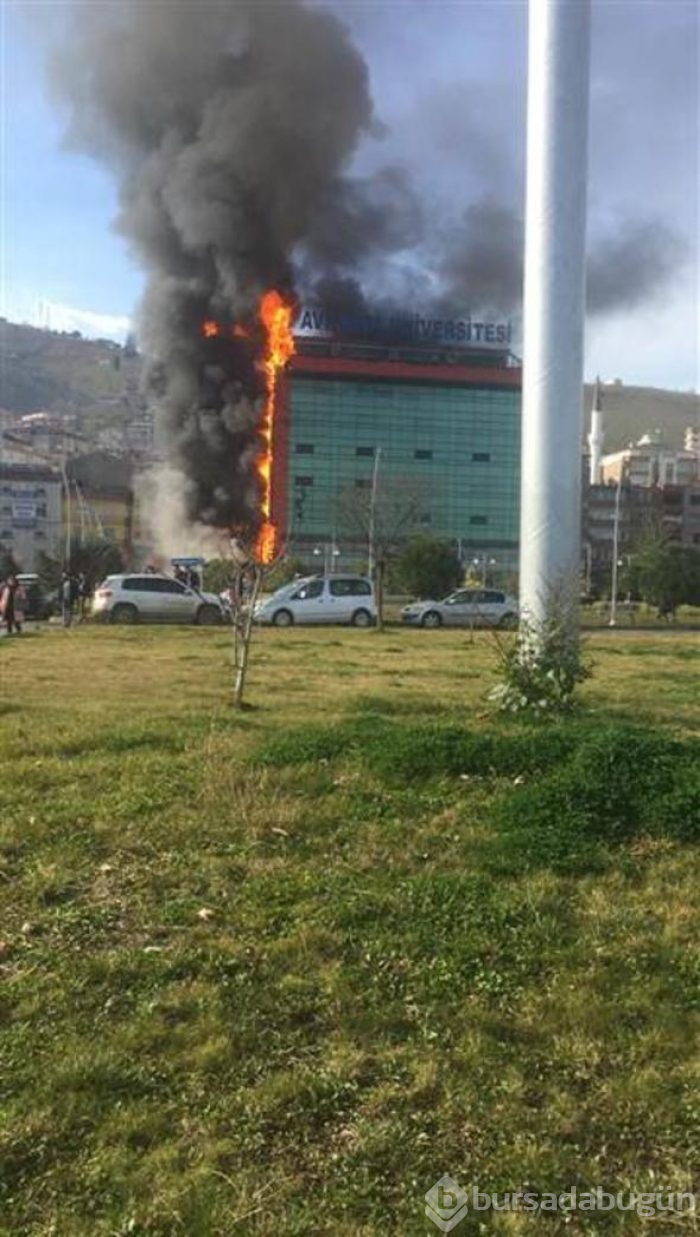 Trabzon'da üniversite kampüsünde yangın