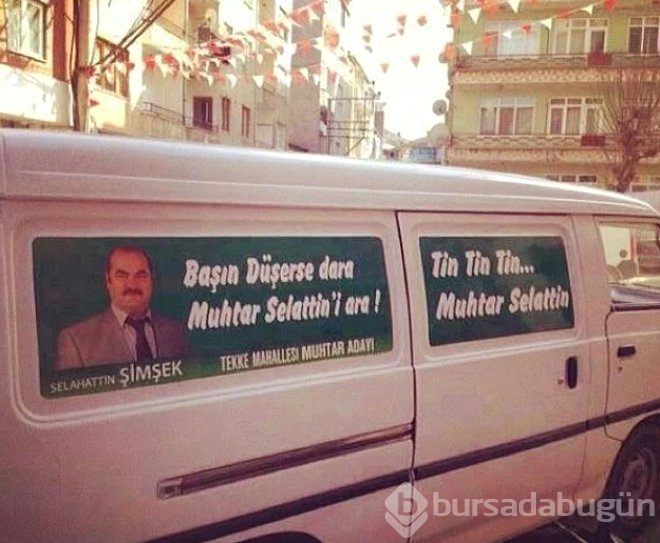 Muhtar adayı sloganıyla güldürdü: bana verene ben de veririm!
