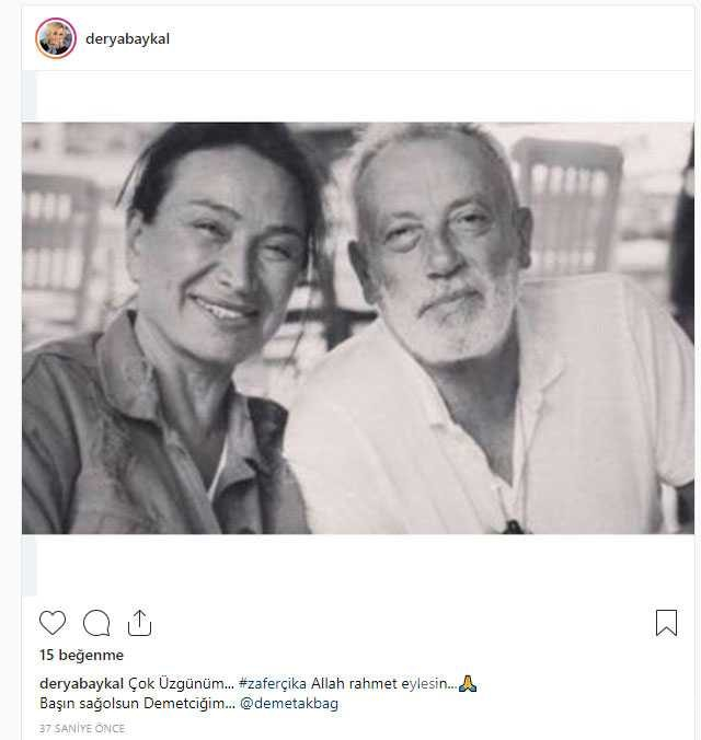 İşte ünlü isimlerin Zafer Çika'nın hayatını kaybetmesinin ardından yaptığı paylaşımlar
