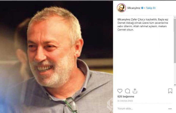 İşte ünlü isimlerin Zafer Çika'nın hayatını kaybetmesinin ardından yaptığı paylaşımlar
