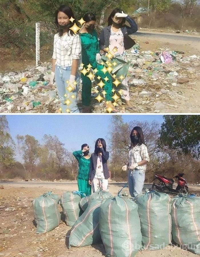 Çöp toplama meydan okumasına (#Trashtag Challange) ait en iyi örnekler