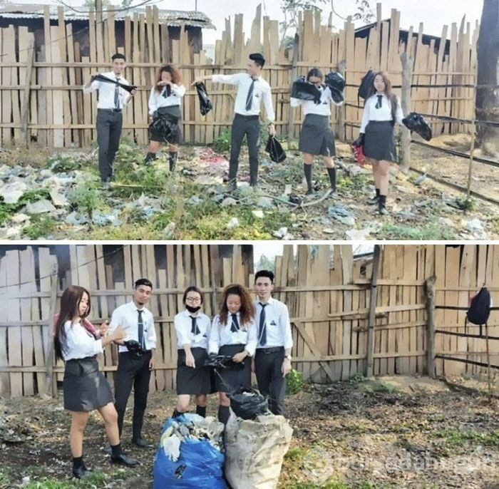 Çöp toplama meydan okumasına (#Trashtag Challange) ait en iyi örnekler