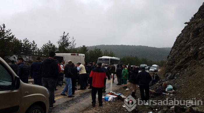 Bursa'da otobüs devrildi!