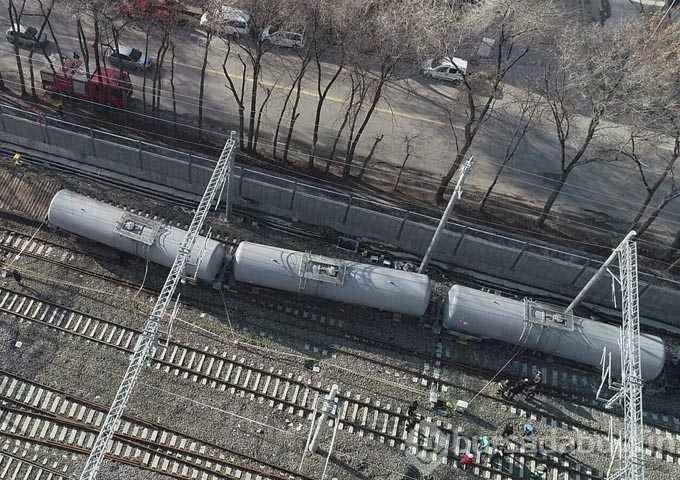 Ankara'da akaryakıt yüklü tren raydan çıktı
