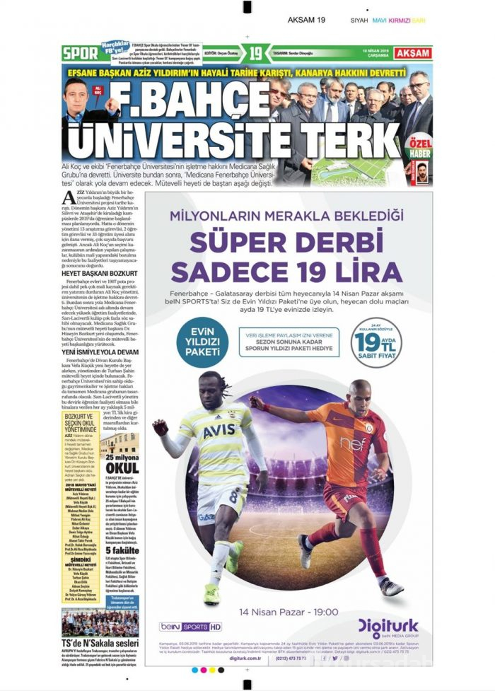 Günün spor manşetleri (10 Nisan 2019)