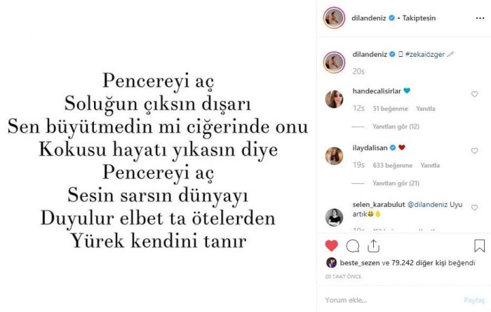  Dilan Çiçek Deniz'in (Sena) Çukur'a damga vuran veda şiiri: Zekai Özger'den Pencere 