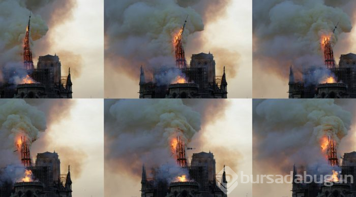 Tarihi Notre Dame Katedrali'nde yangın
