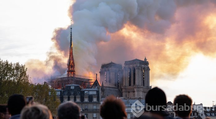 Tarihi Notre Dame Katedrali'nde yangın
