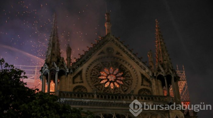 Tarihi Notre Dame Katedrali'nde yangın
