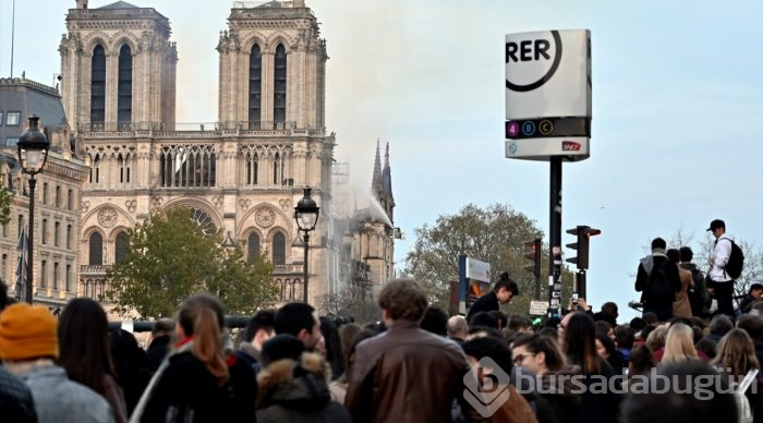 Tarihi Notre Dame Katedrali'nde yangın
