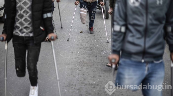 Gazzeli engellilerden protesto
