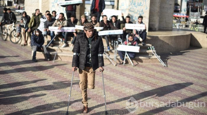 Gazzeli engellilerden protesto
