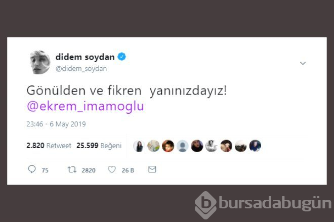 Twitter'da Ünlülerden, Ekrem İmamoğlu'na Tam Destek!