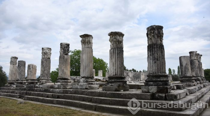 Lagina'nın sütunları ayağa kaldırılıyor
