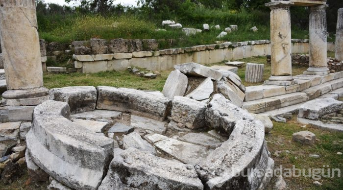 Lagina'nın sütunları ayağa kaldırılıyor
