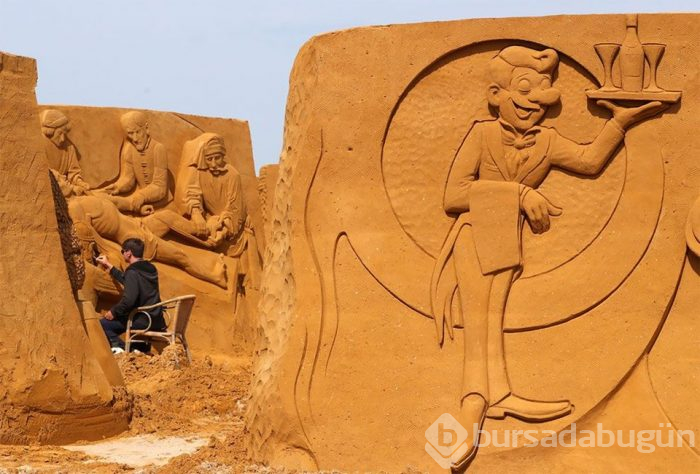 Belçika Kum Heykel Festivali'nden sanat eserleri