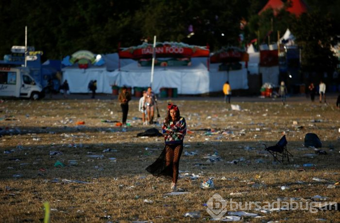 Glastonbury Festivali'nin ardında çöp dağı kaldı