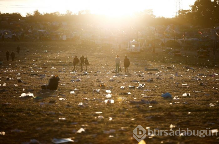 Glastonbury Festivali'nin ardında çöp dağı kaldı