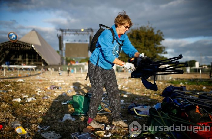 Glastonbury Festivali'nin ardında çöp dağı kaldı