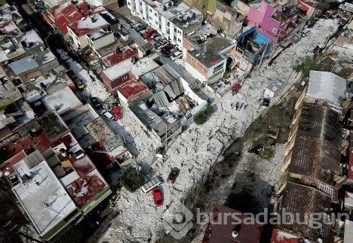 Meksika'da yaz ortasında dolu fırtınası