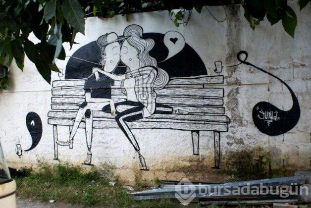 Bu da 'romantik' sokak sanatı

