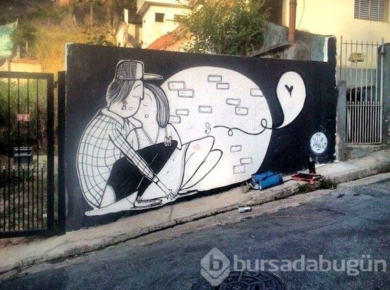 Bu da 'romantik' sokak sanatı
