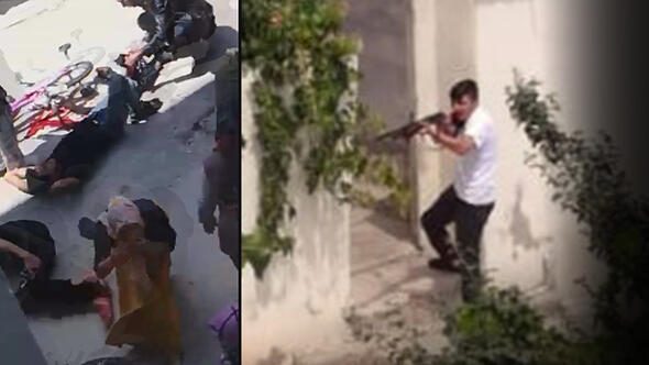 Komşusunu öldürüp, 4 yakınını yaralayan gencin tüfeği ateşlediği görüntüler çıktı
