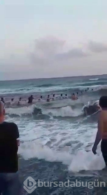 Boğulmak üzere olan kişiyi zincir oluşturup kurtardılar