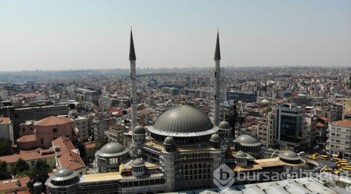 Taksim Camii'nin son hali havadan görüntülendi