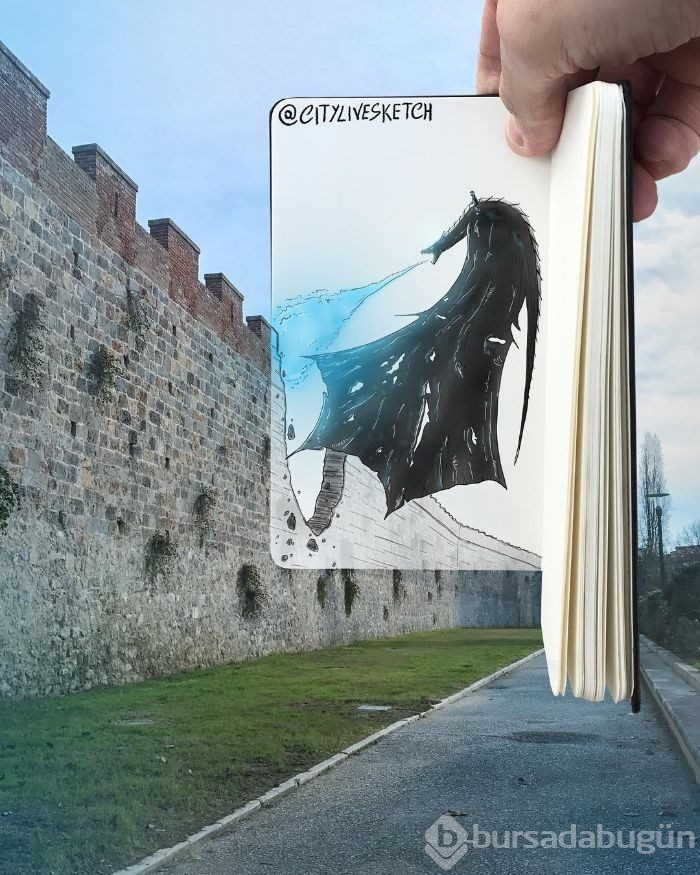 Seyahat fotoğraflarını eğlenceli çizimleriyle birleştiriyor (CityLiveSketch projesi)