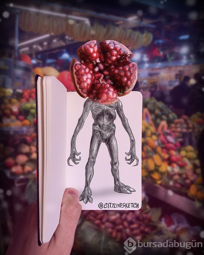 Seyahat fotoğraflarını eğlenceli çizimleriyle birleştiriyor (CityLiveSketch projesi)