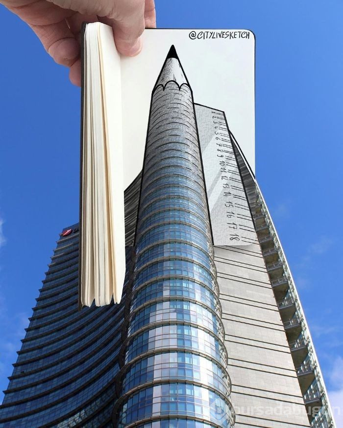 Seyahat fotoğraflarını eğlenceli çizimleriyle birleştiriyor (CityLiveSketch projesi)