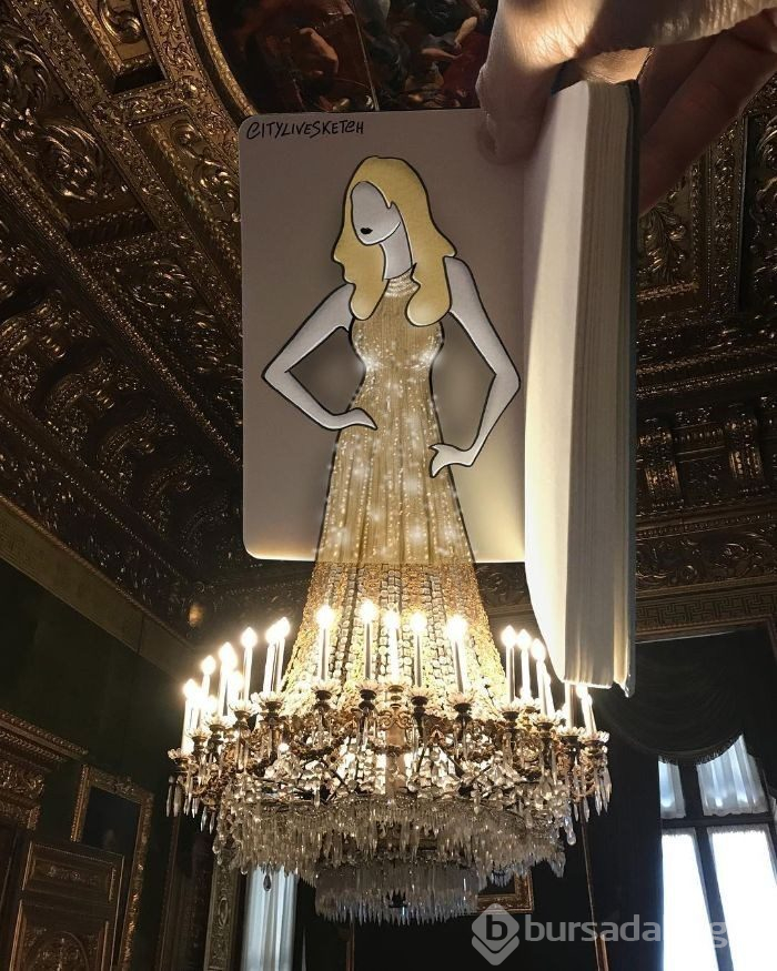Seyahat fotoğraflarını eğlenceli çizimleriyle birleştiriyor (CityLiveSketch projesi)