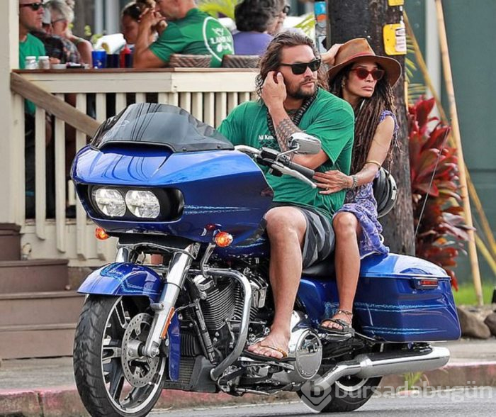 Jason Momoa ile Lisa Bonet Hawaii turu (Motosiklet tutkunu ünlü isimler)