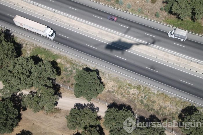 Bursa'da trafiğe havadan takip