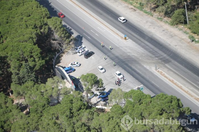 Bursa'da trafiğe havadan takip