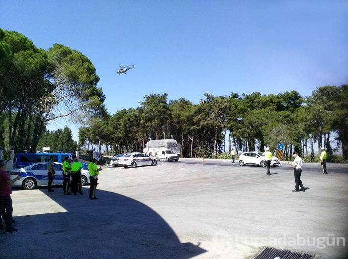 Bursa'da trafiğe havadan takip