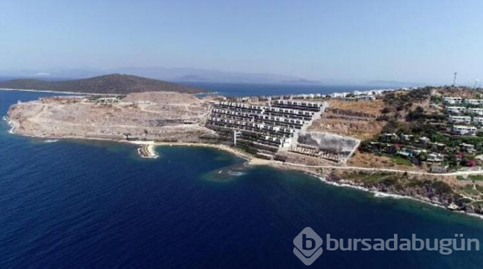 Bakan Kurum'un durdurulduğunu açıkladığı otel inşaatları havadan görüntülendi
