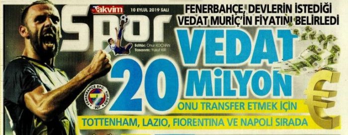 Günün spor manşetleri (10 Eylül 2019)