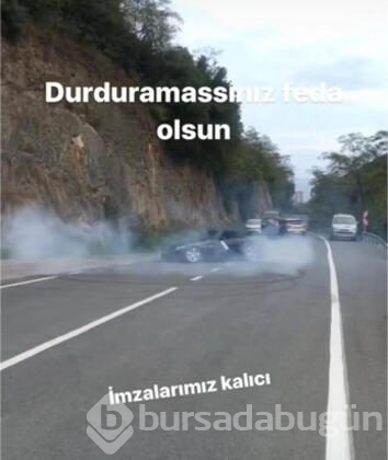 Magandalar yolu kapatıp drift yaptılar 