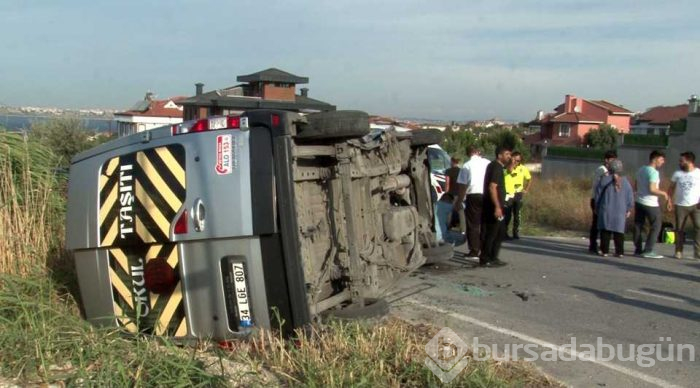 İstanbul'da okul servisi takla attı
