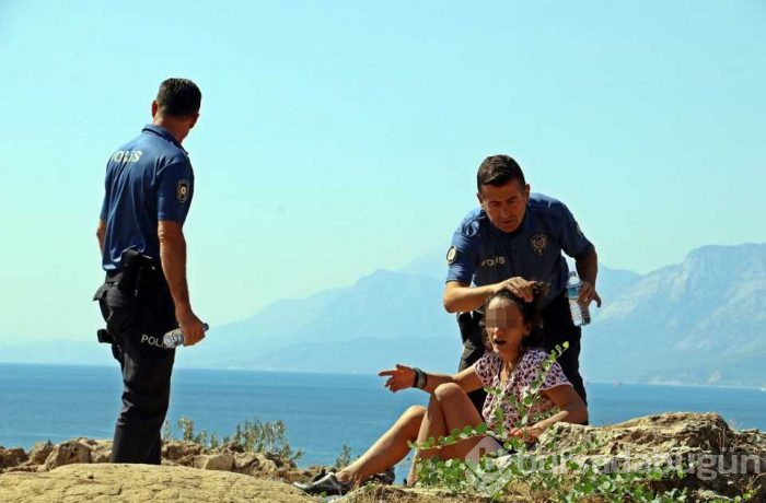 Polisin falezlerdeki zor anları...