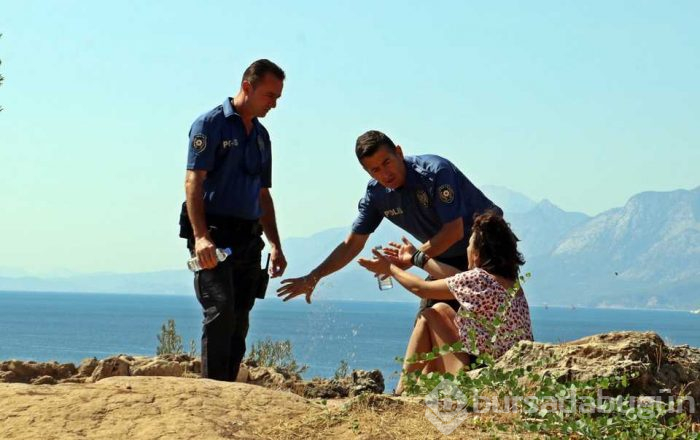 Polisin falezlerdeki zor anları...