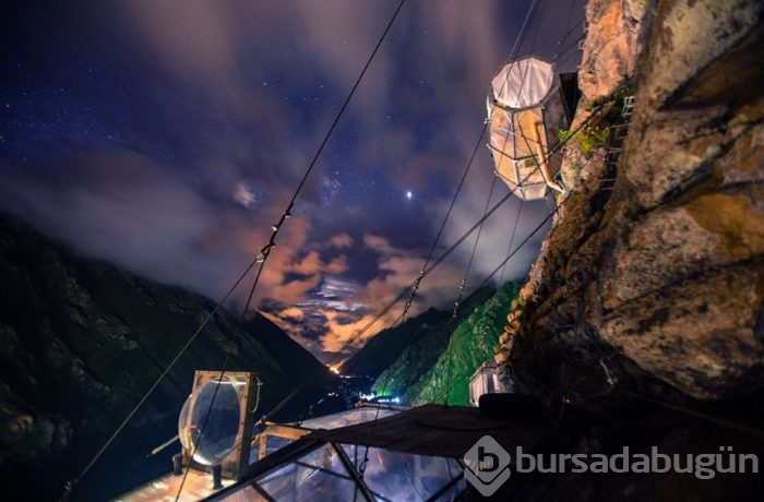 Dağ yamaçlarında adrenalininizi tavan yaptıracak uyku kapsülleri!
