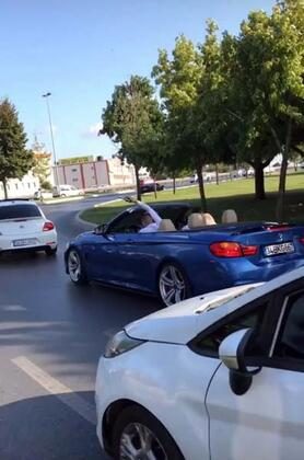 Düğün konvoyunda şoke eden görüntüler!