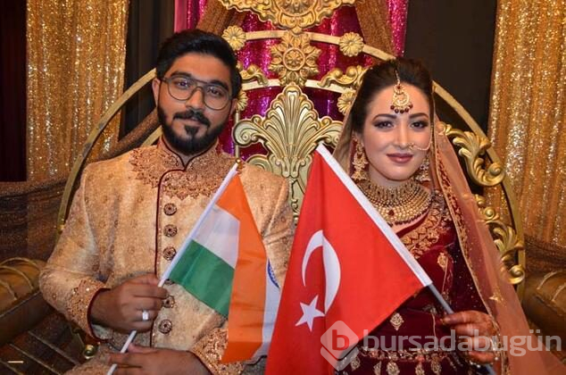 Hindistanlı damat Kayserili aşkı ile evlendi